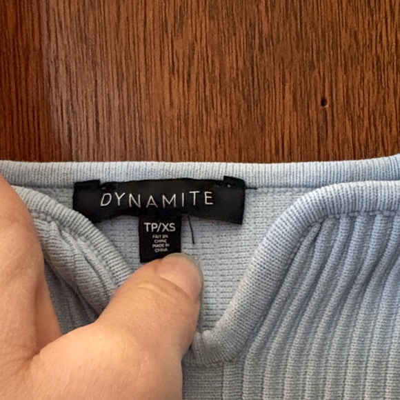 Dynamite - Light Blue Ribbed Tank Top - Picture 2 of 4